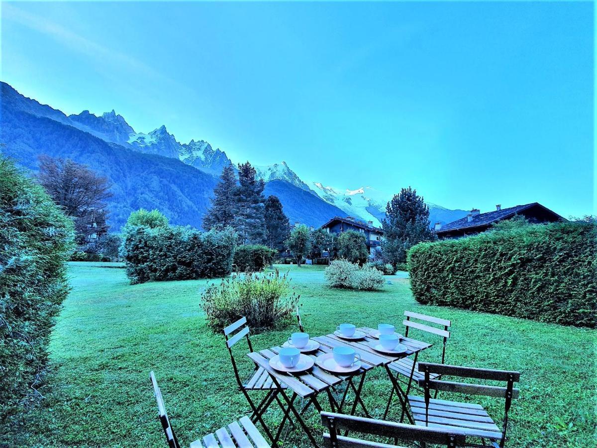 Chamonix Appartement Vue Mont Blanc Avec Jardin Exterior foto