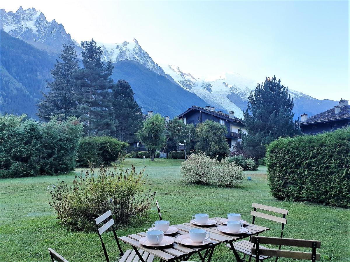 Chamonix Appartement Vue Mont Blanc Avec Jardin Exterior foto